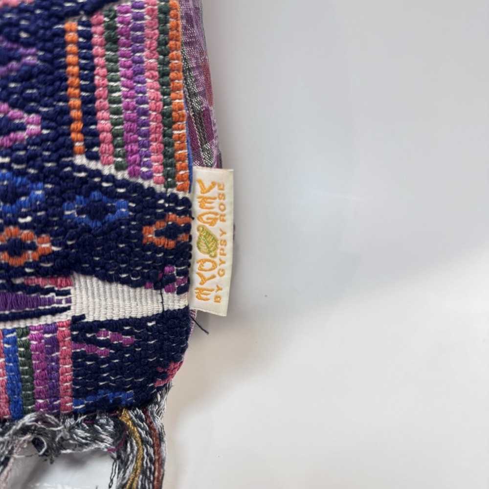 Gypse Rose Flap Interior Zipper Purse Knot 100% Cotton Made in Guatamala Hippie - Picture 5 of 12